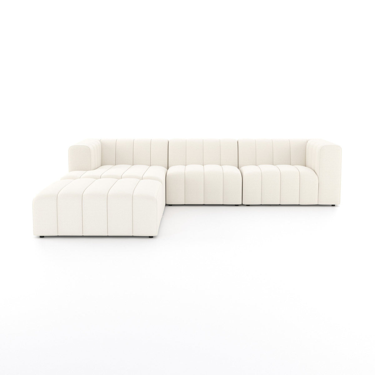 Langham Channeled 3pc Laf Sectional W/ Ottoman
