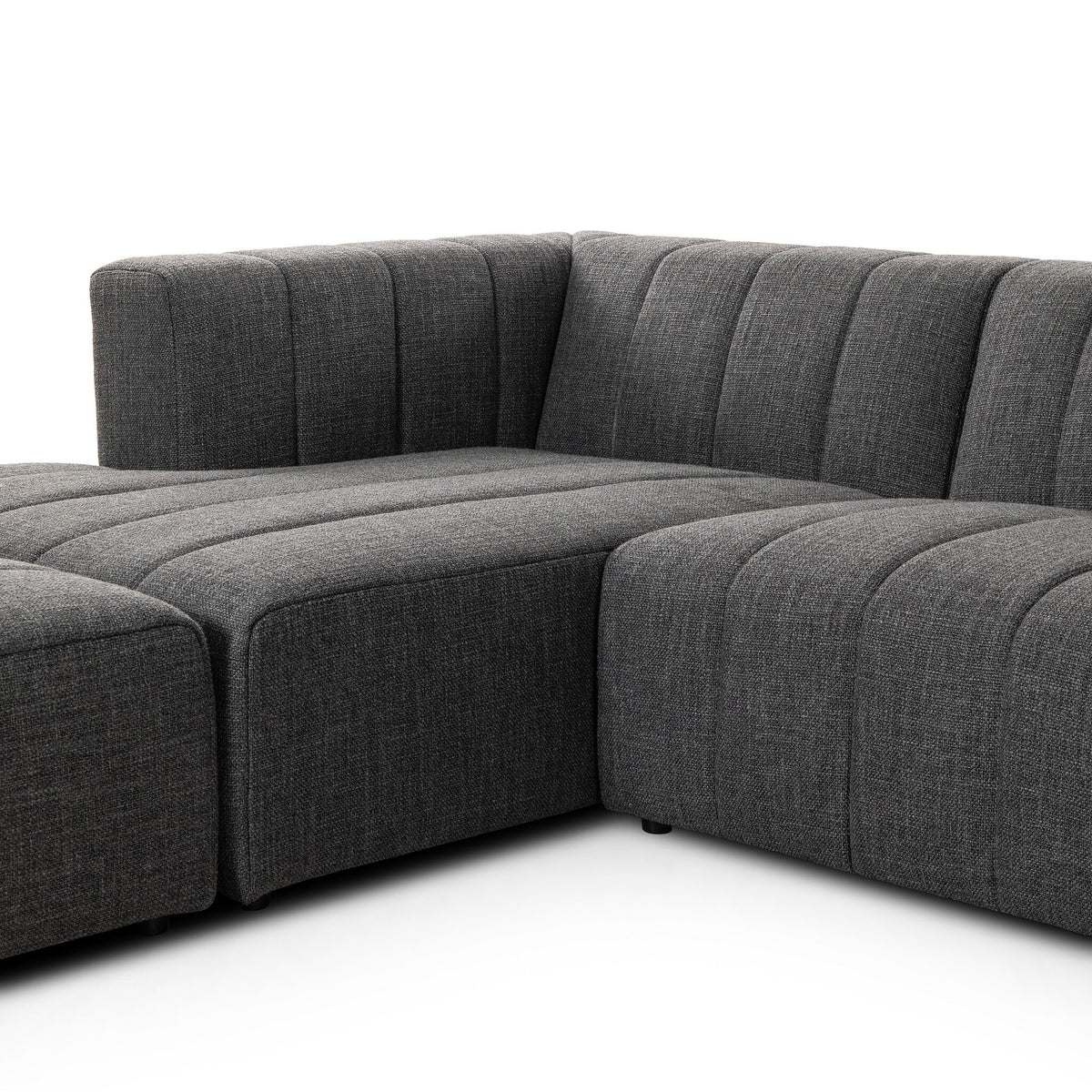 Langham Channeled 3pc Laf Sectional W/ Ottoman