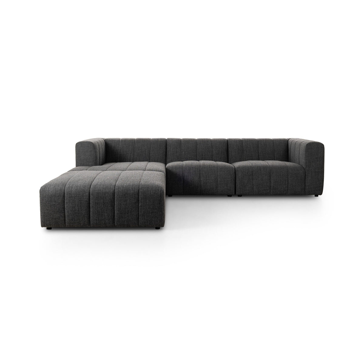 Langham Channeled 3pc Laf Sectional W/ Ottoman