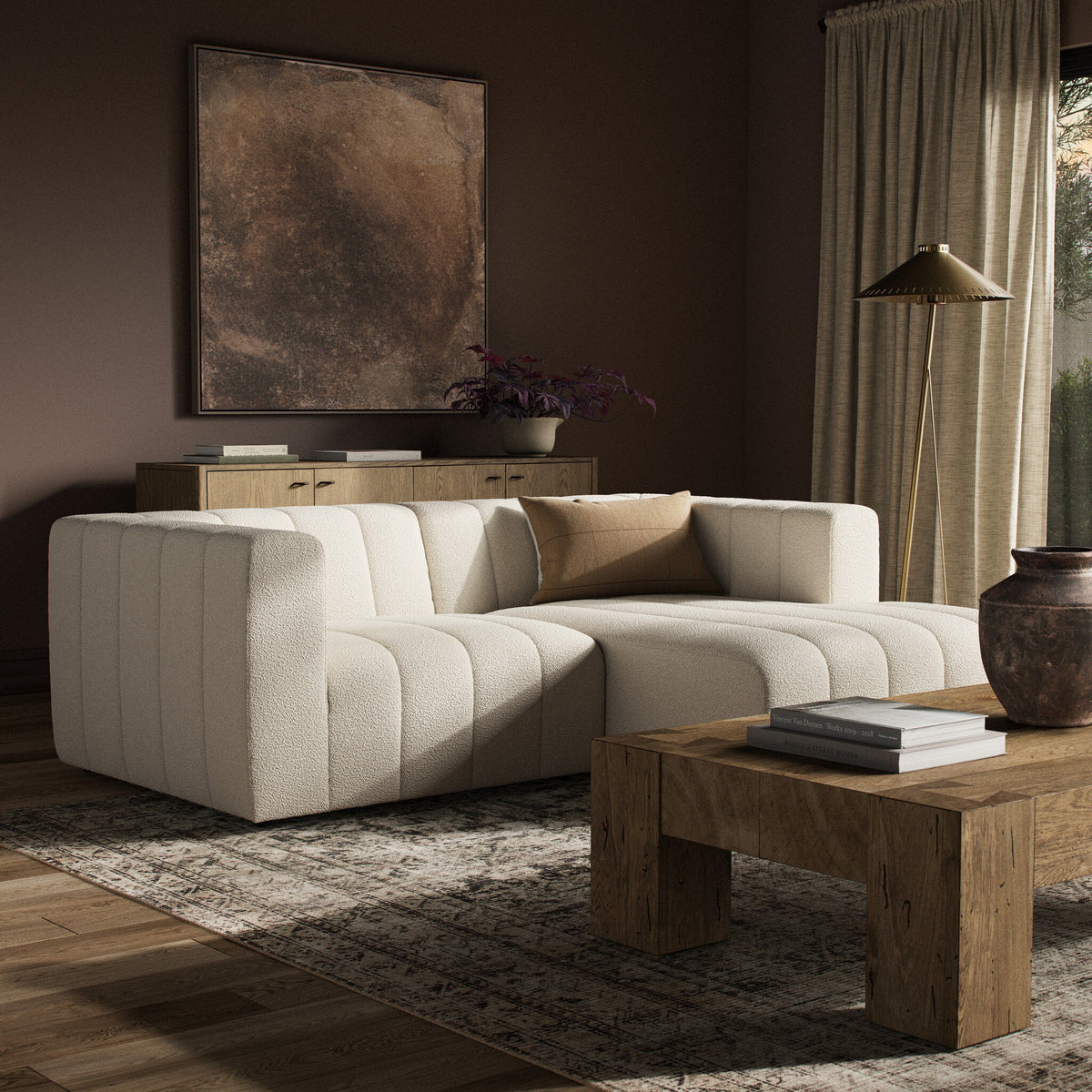 Langham Channeled 2pc Sectional Raf Chaise