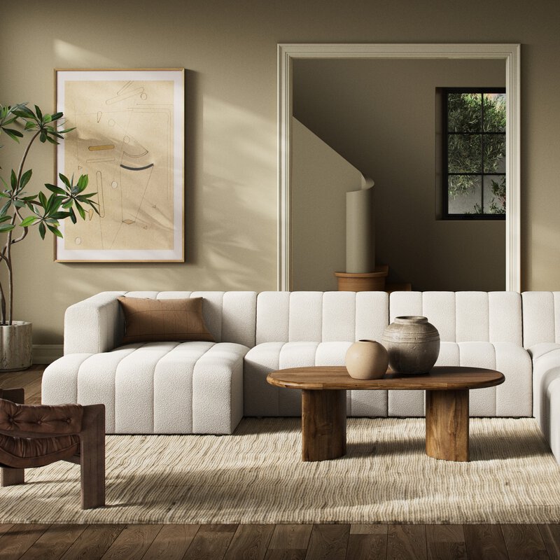 Langham Channeled 6pc Laf Chaise Sectional