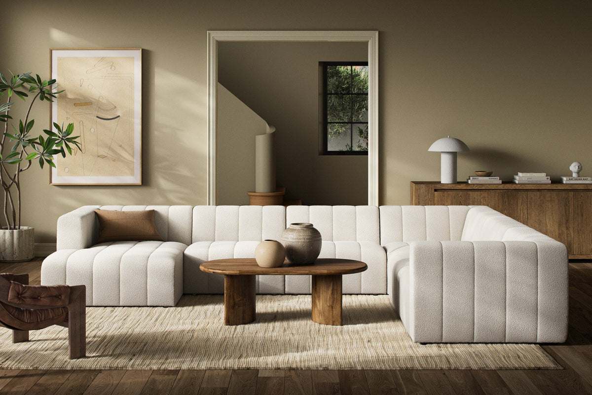 Langham Channeled 6pc Laf Chaise Sectional