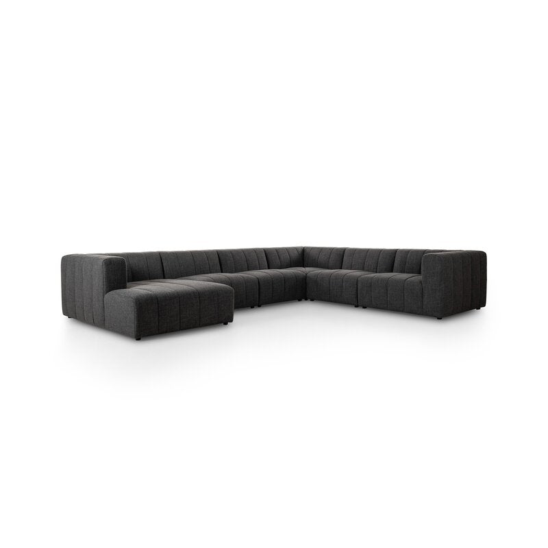 Langham Channeled 6pc Laf Chaise Sectional