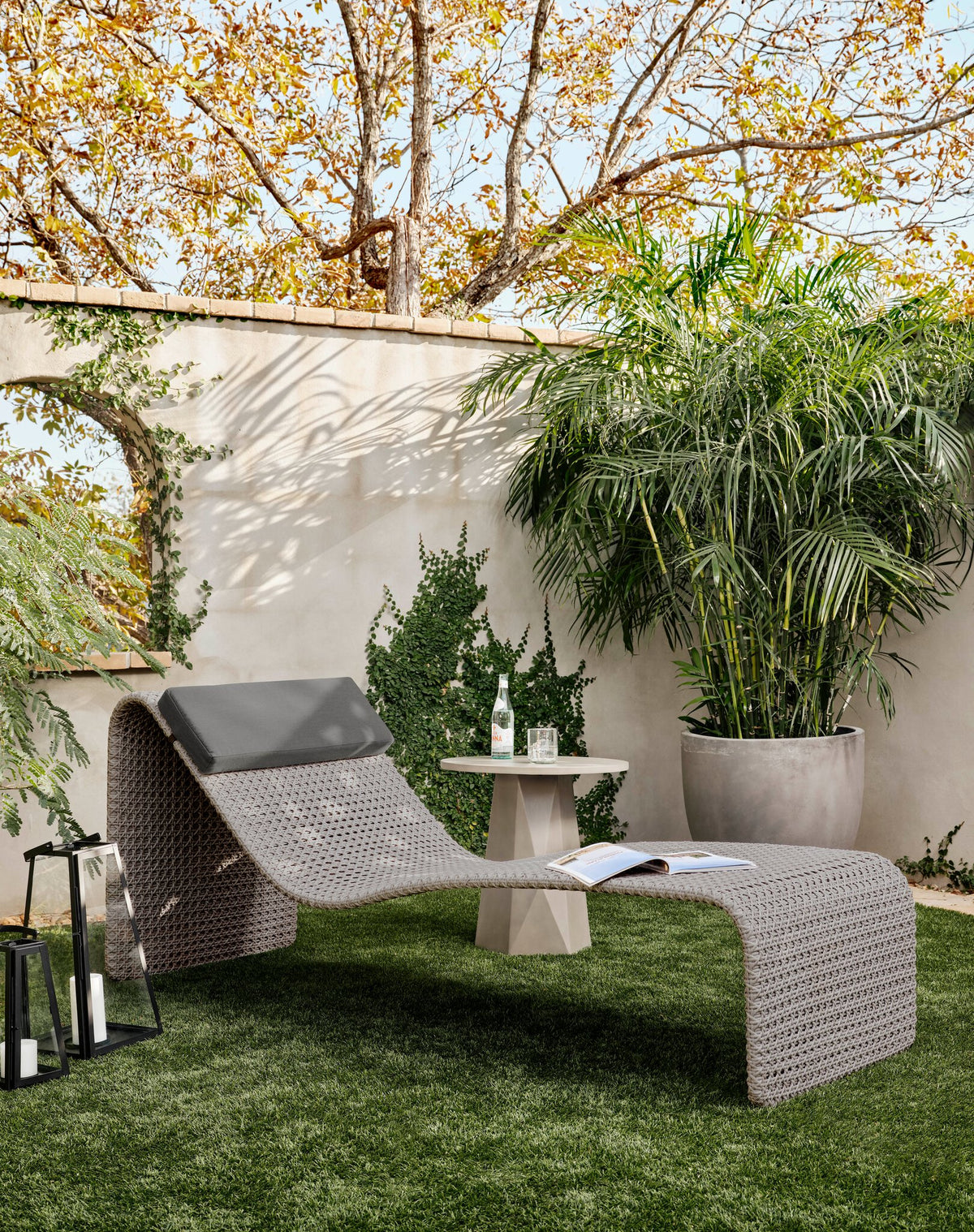 Paige Outdoor Woven Chaise Lounge