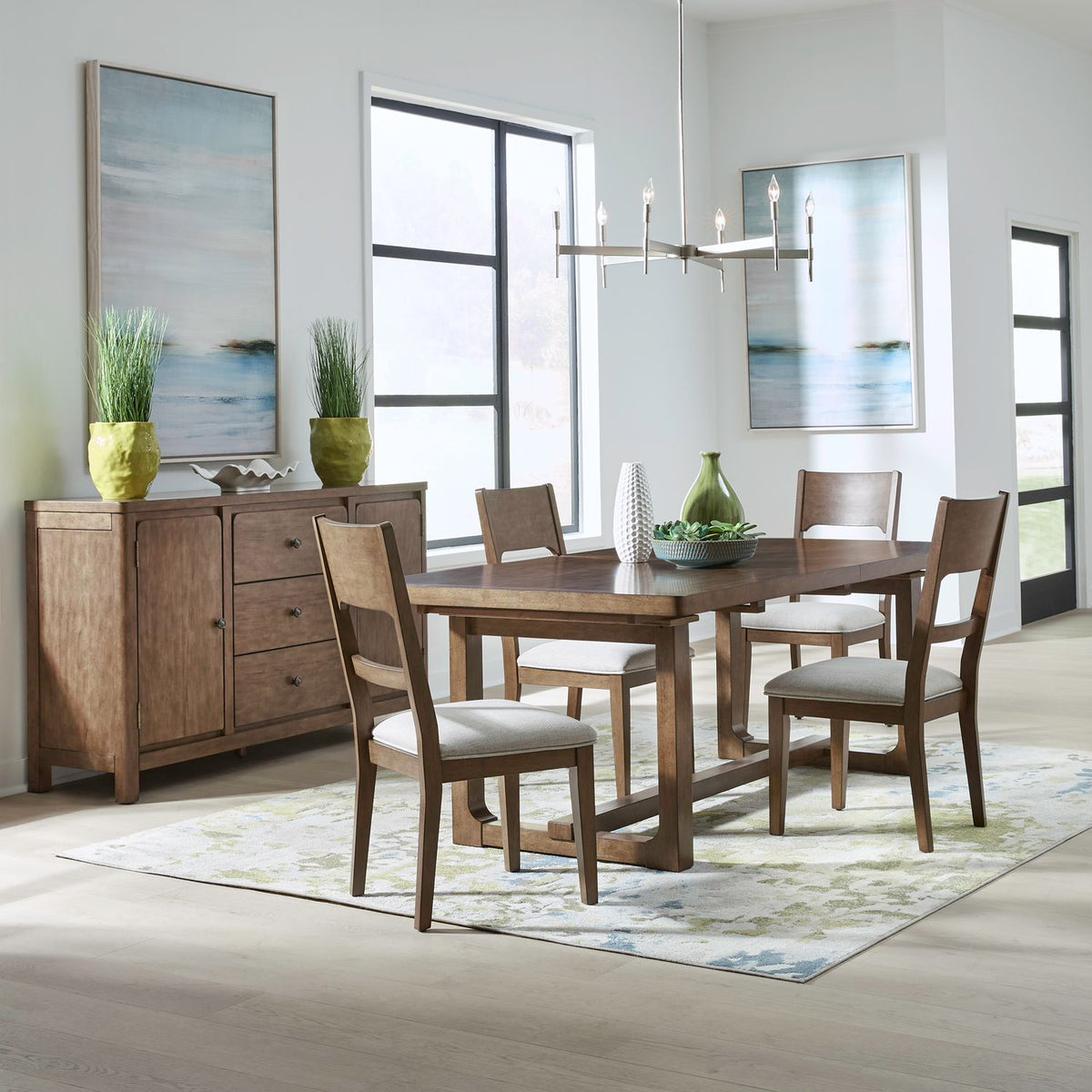 105-CD-5TRS - 5 Piece Trestle Table Set - Liberty Furniture