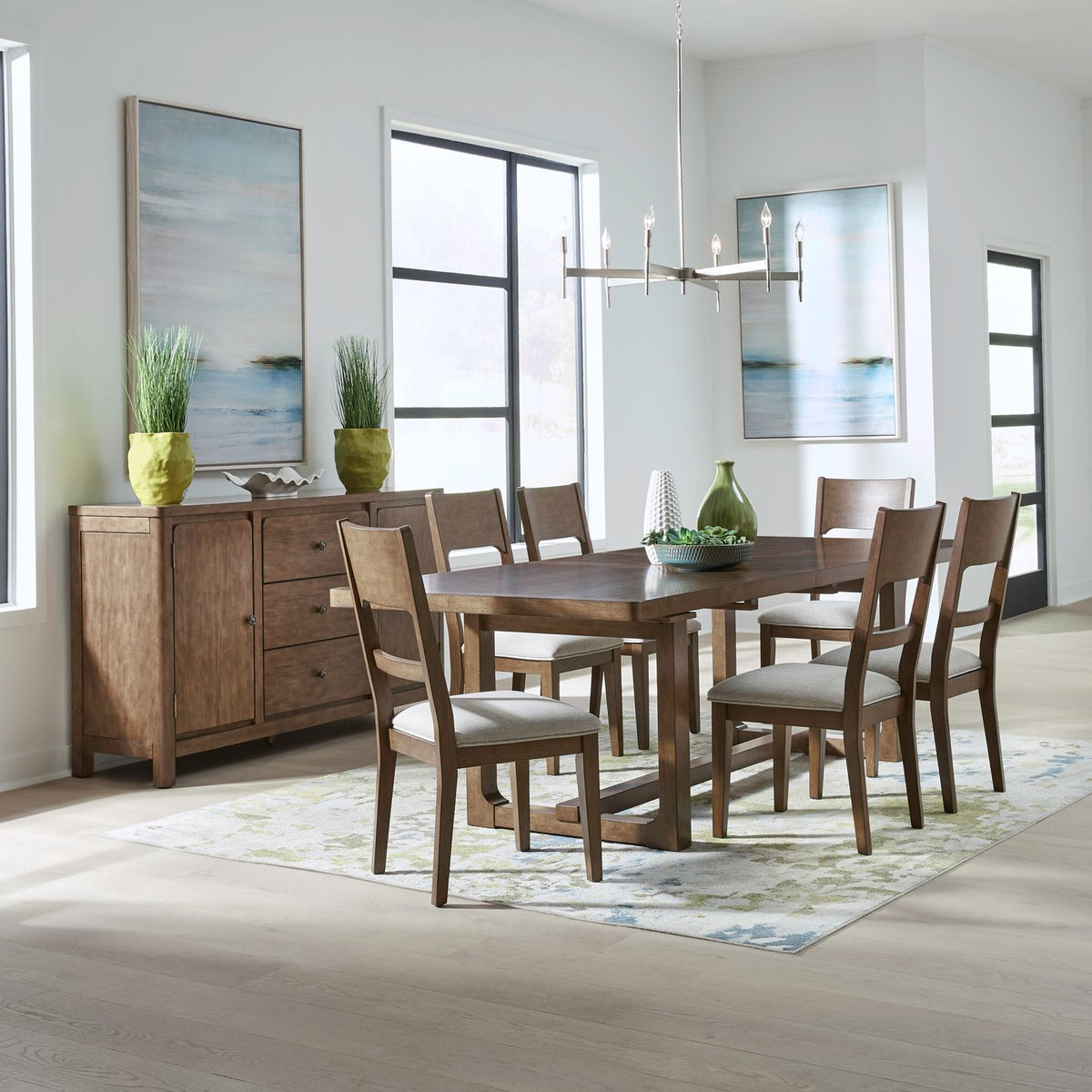 105-CD-7TRS - 7 Piece Trestle Table Set - Liberty Furniture