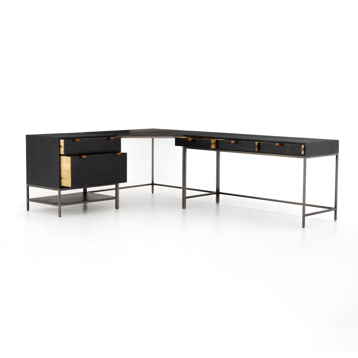 Trey Desk System With Filing Cabinet