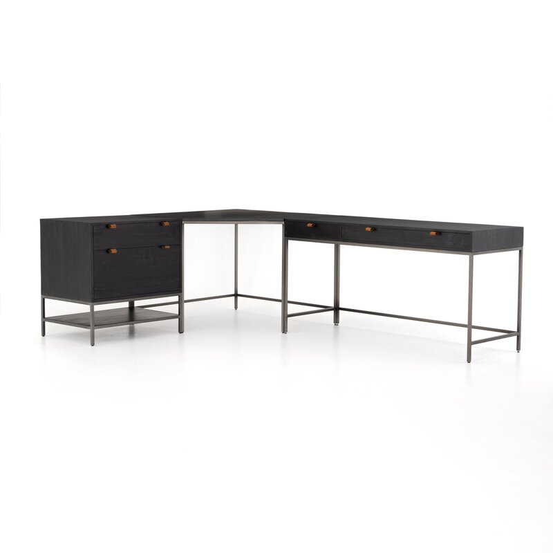 Trey Desk System With Filing Cabinet