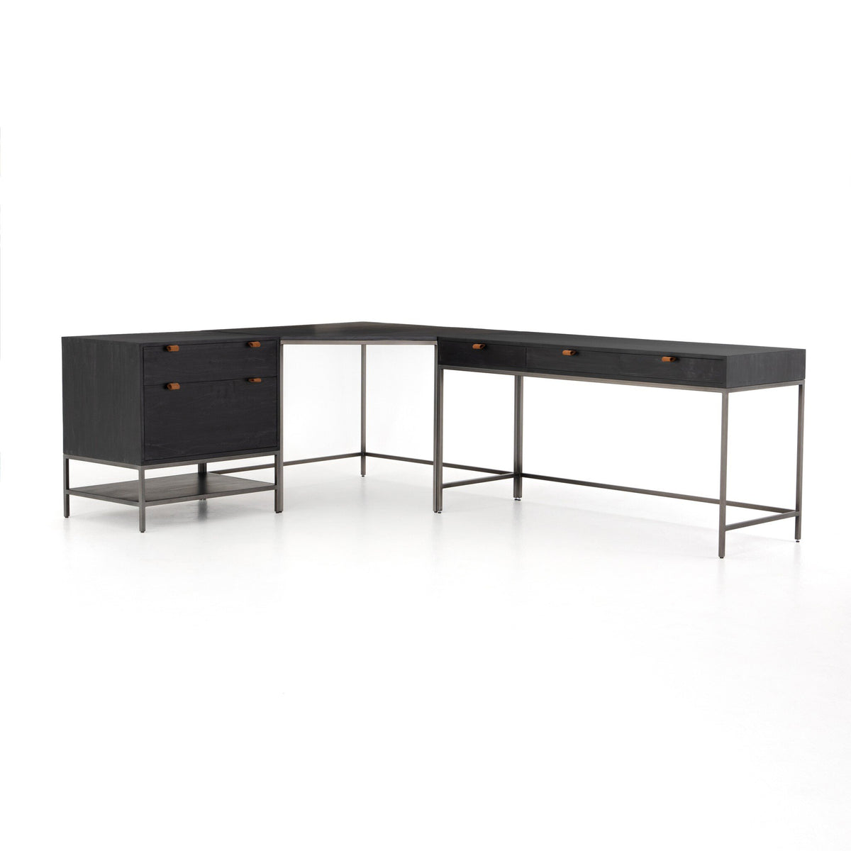 Trey Desk System With Filing Cabinet