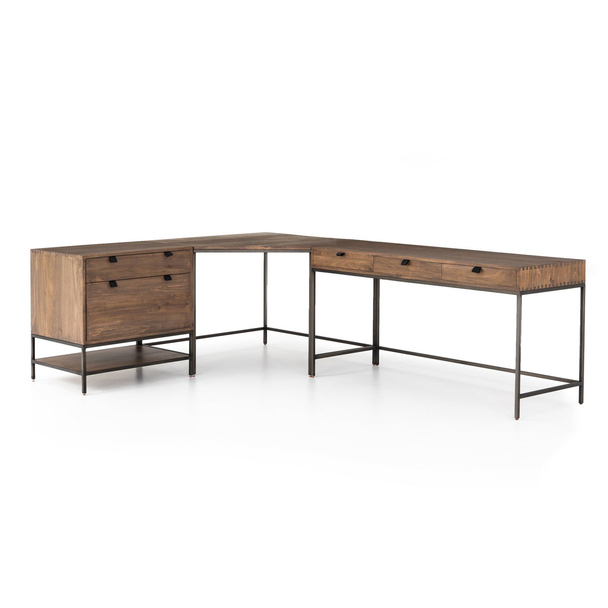 Trey Desk System With Filing Cabinet