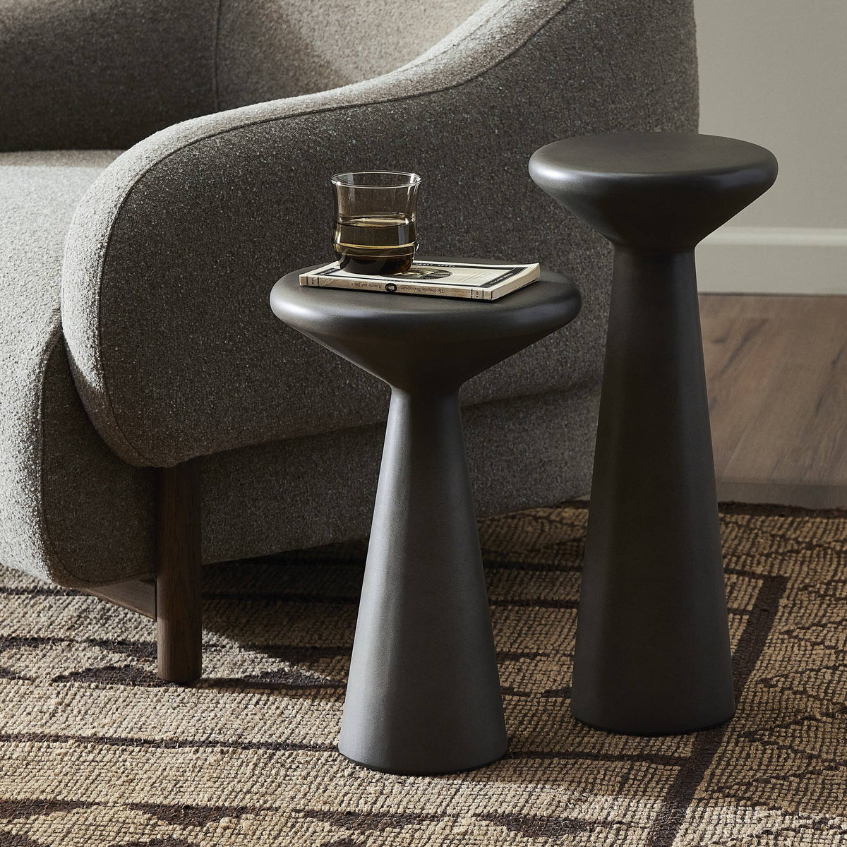 Ravine Concrete Accent Tables-Set Of 2