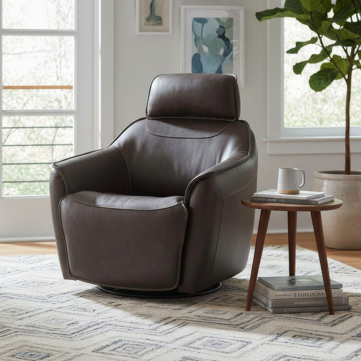 12EA-11P - Swivel Accent Chair w/ Power Foot & Tilt - Liberty Furniture