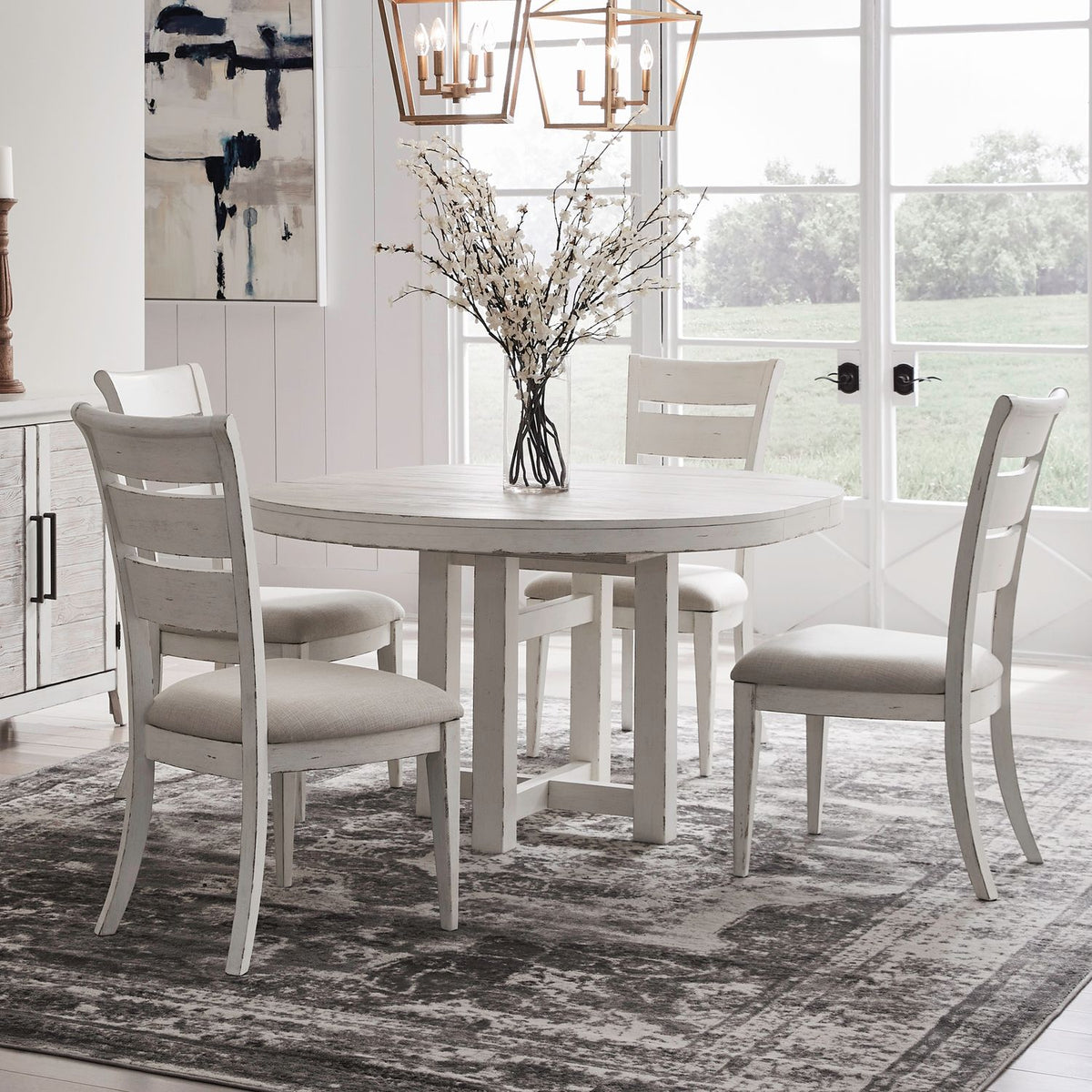 142-DR-5PDS - 5 Piece Pedestal Table Set - Liberty Furniture
