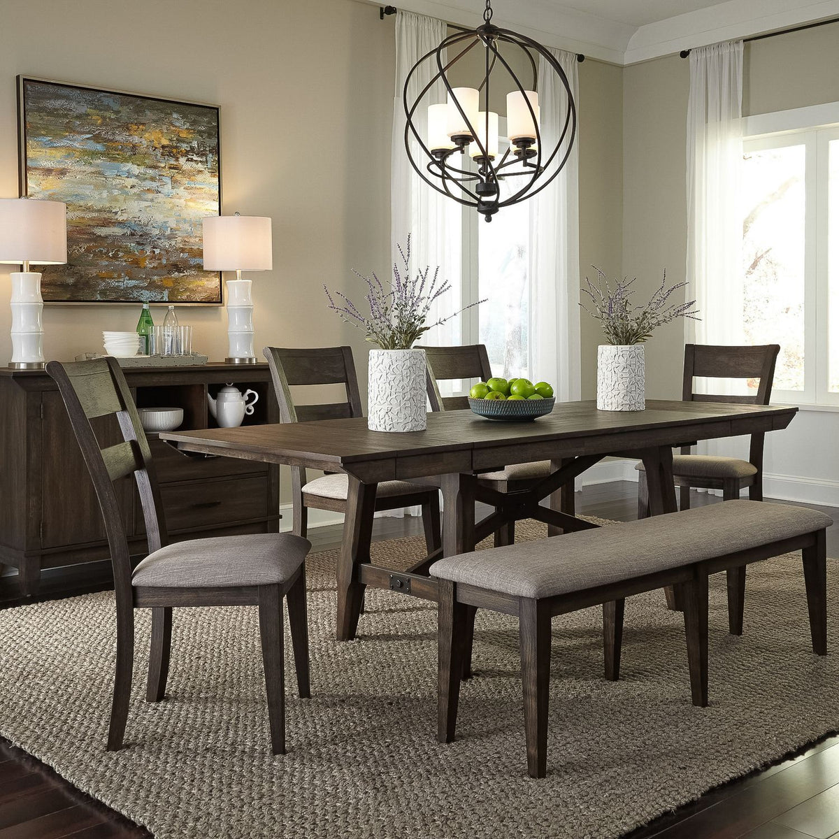 152-CD-6TRS - 6 Piece Trestle Table Set - Liberty Furniture