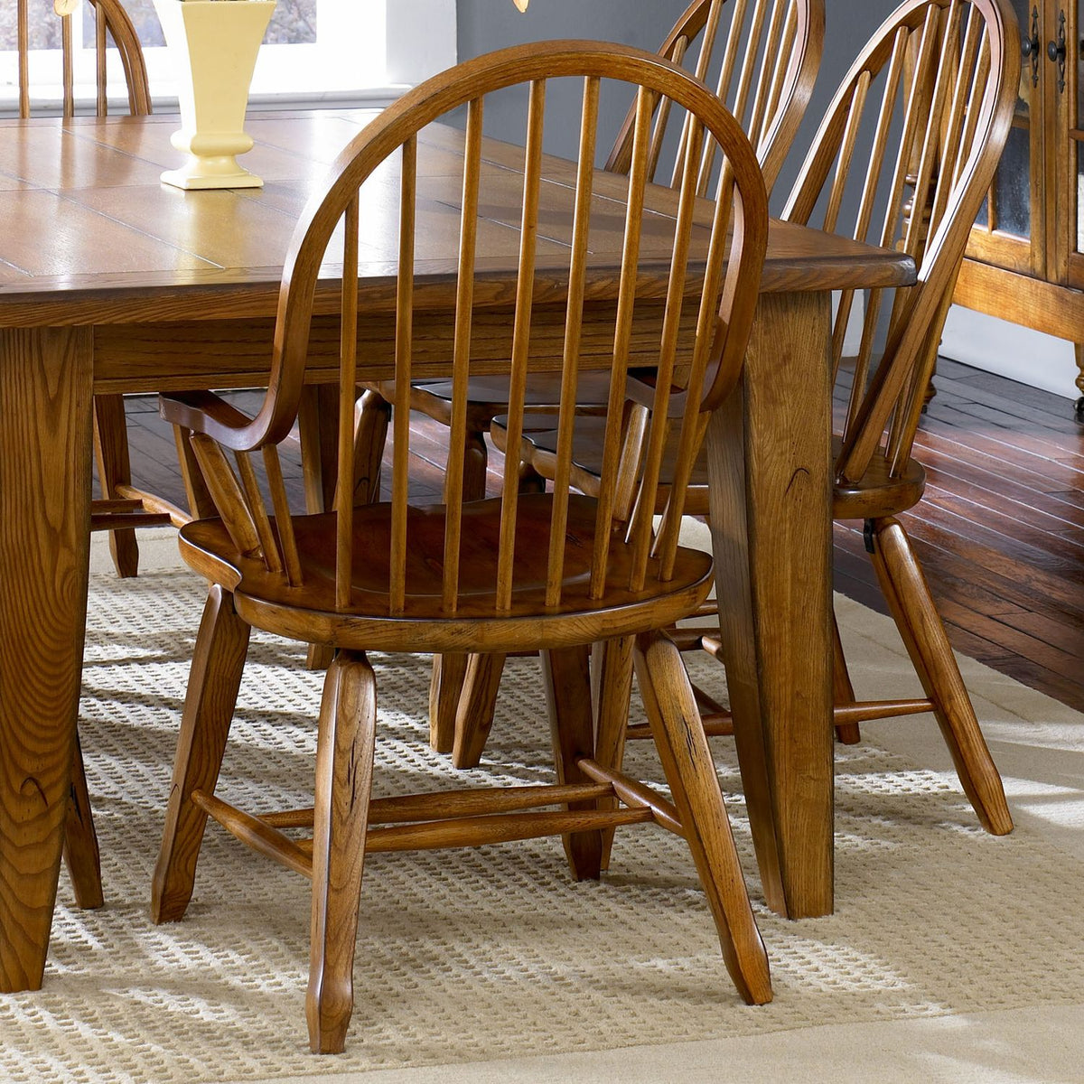 17-C2051 - Bow Back Arm Chair - Oak - Liberty Furniture
