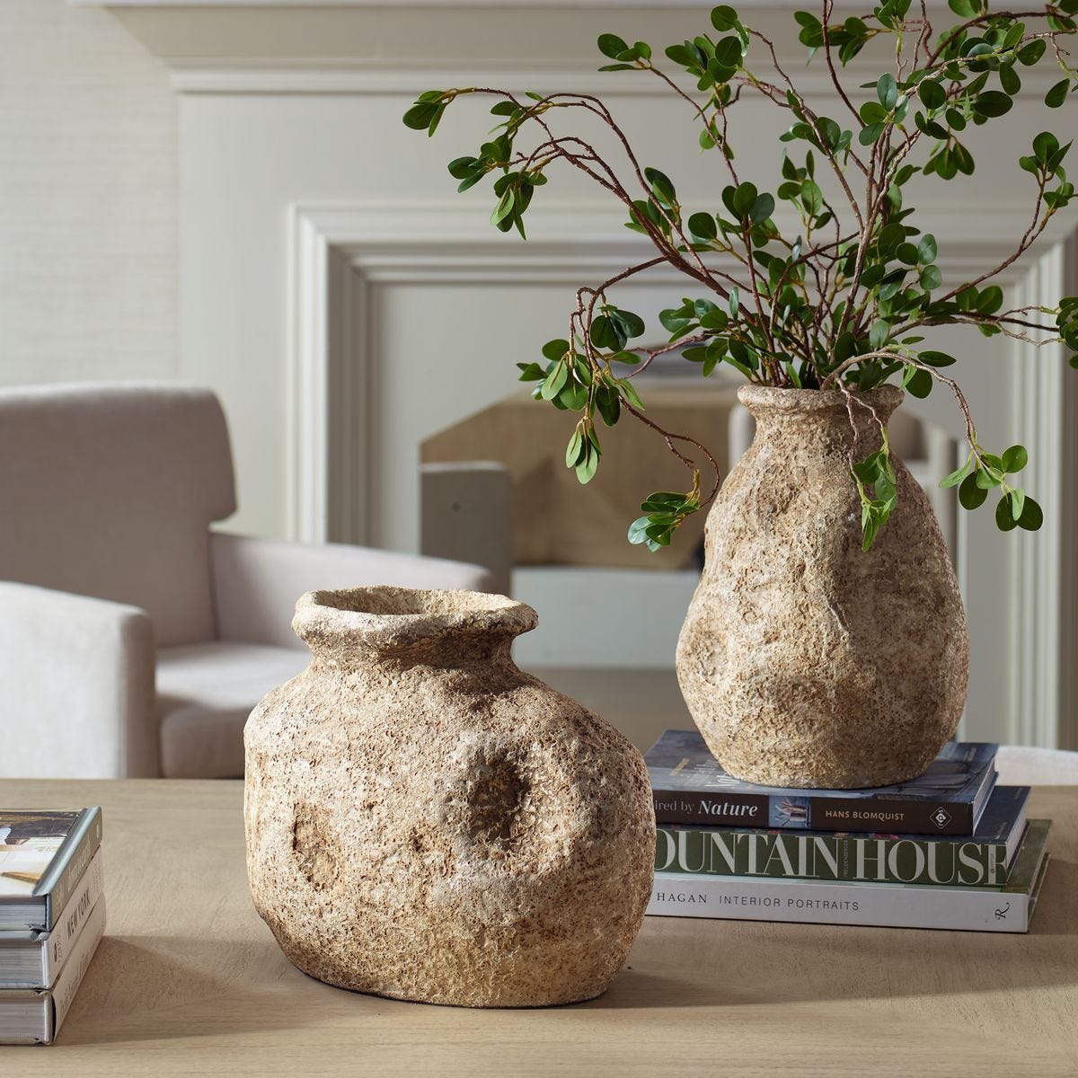 Ancient Echos Indoor-Outdoor Vases, S/2