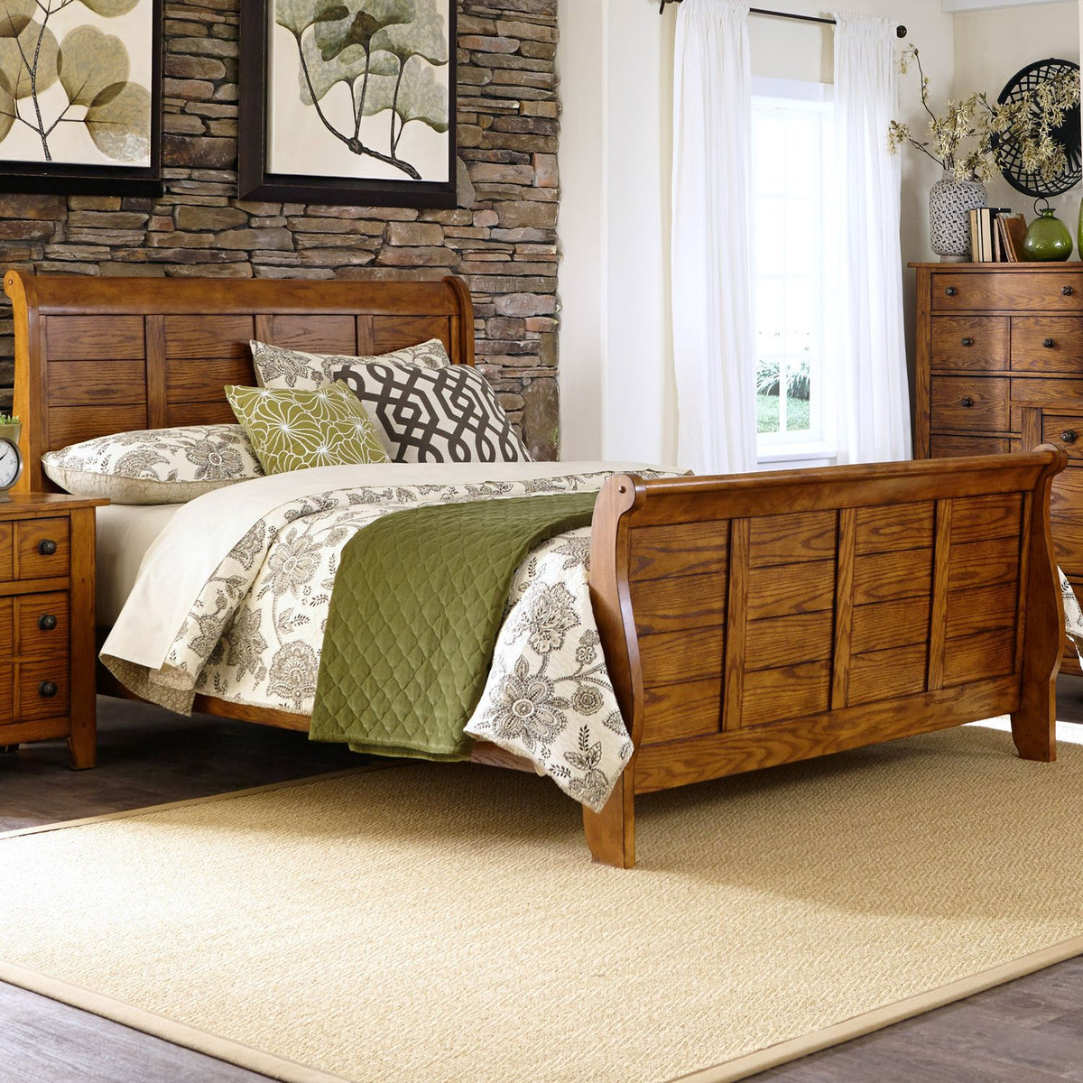 175-BR21HF - Queen Sleigh HB & FB  (RTA) - Liberty Furniture