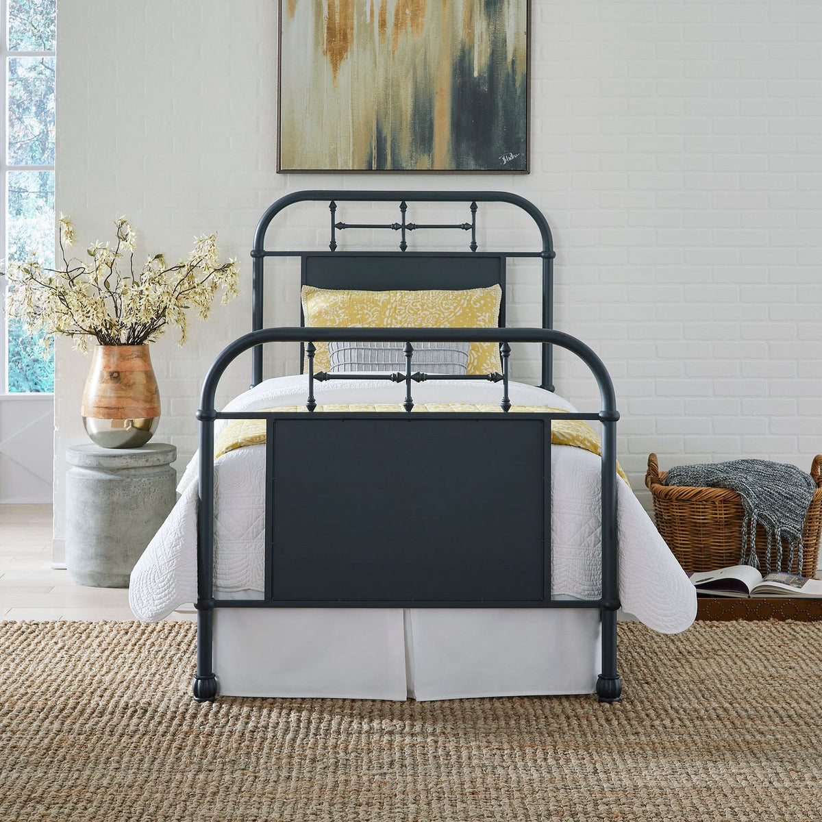 179-BR11HFR-N - Twin Metal Bed - Navy - Liberty Furniture