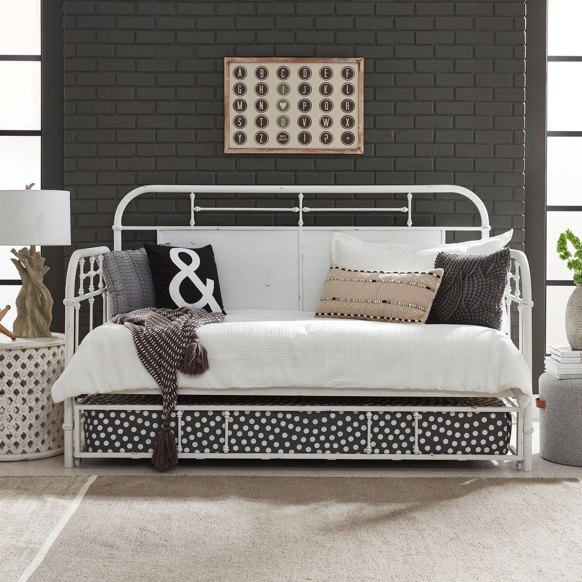 179-BR11T-AW - Twin Metal Trundle - Antique White - Liberty Furniture