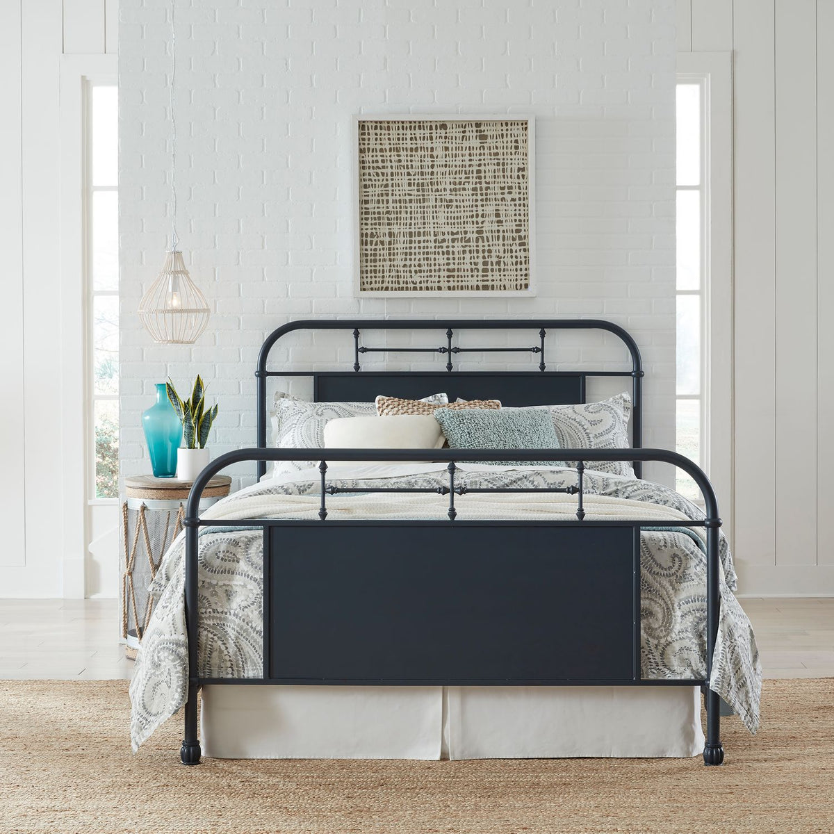 179-BR15HFR-N - King Metal Bed- Navy - Liberty Furniture