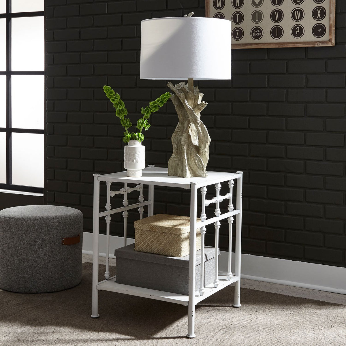 179-BR61-AW - Open Night Stand - Antique White - Liberty Furniture