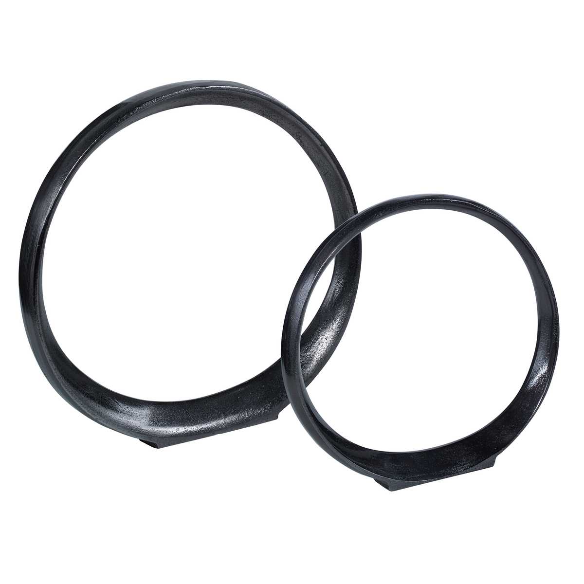 Orbits Ring Indoor-Outdoor Sculptures, Black Nickel, S/2