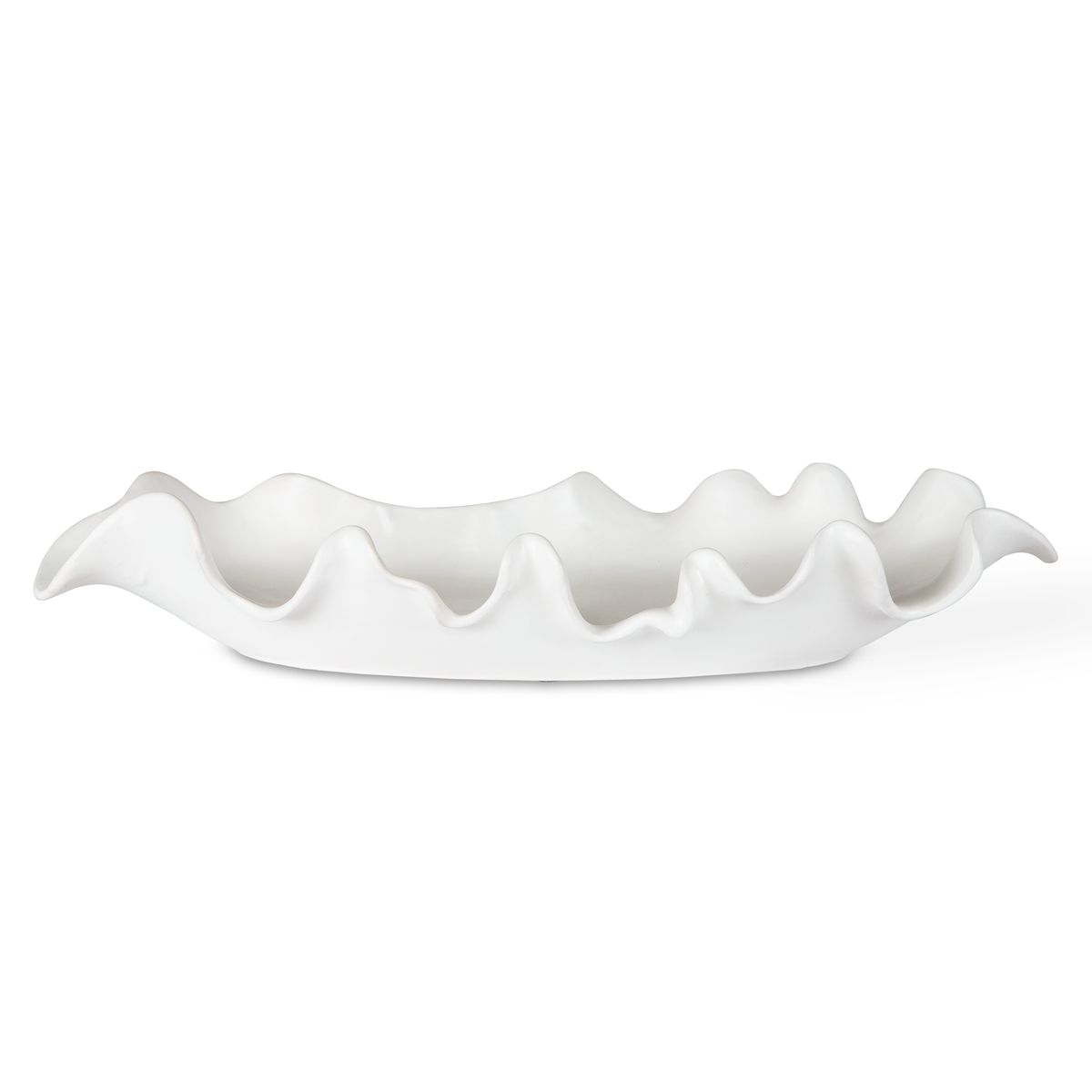 Ruffled Feathers Indoor-Outdoor Bowl, White