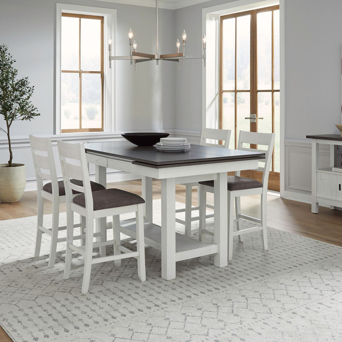 182-CD-O5GTRS - Opt 5 Piece Gathering Trestle Table - Liberty Furniture