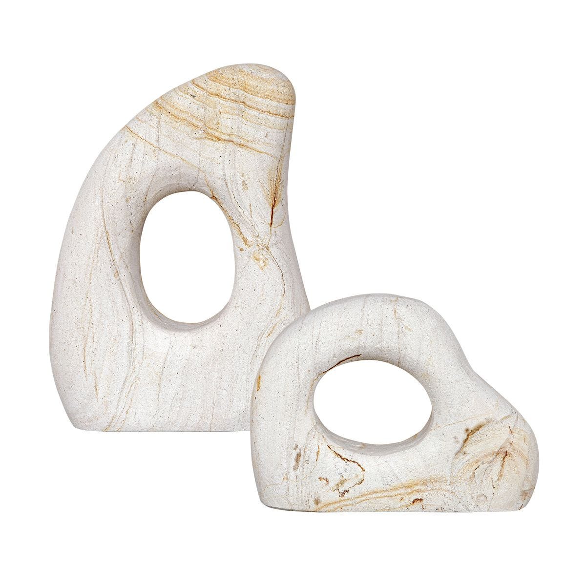 Stone Flow Indoor-Outdoor Sculptures, S/2