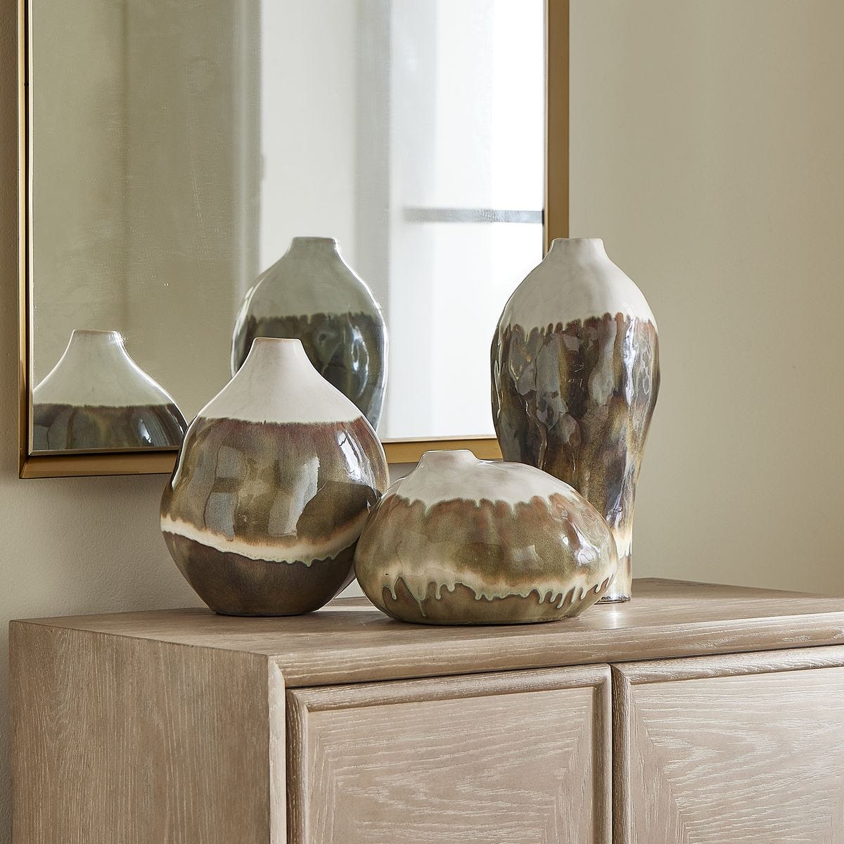 Earthflow Indoor-Outdoor Vases, S/3