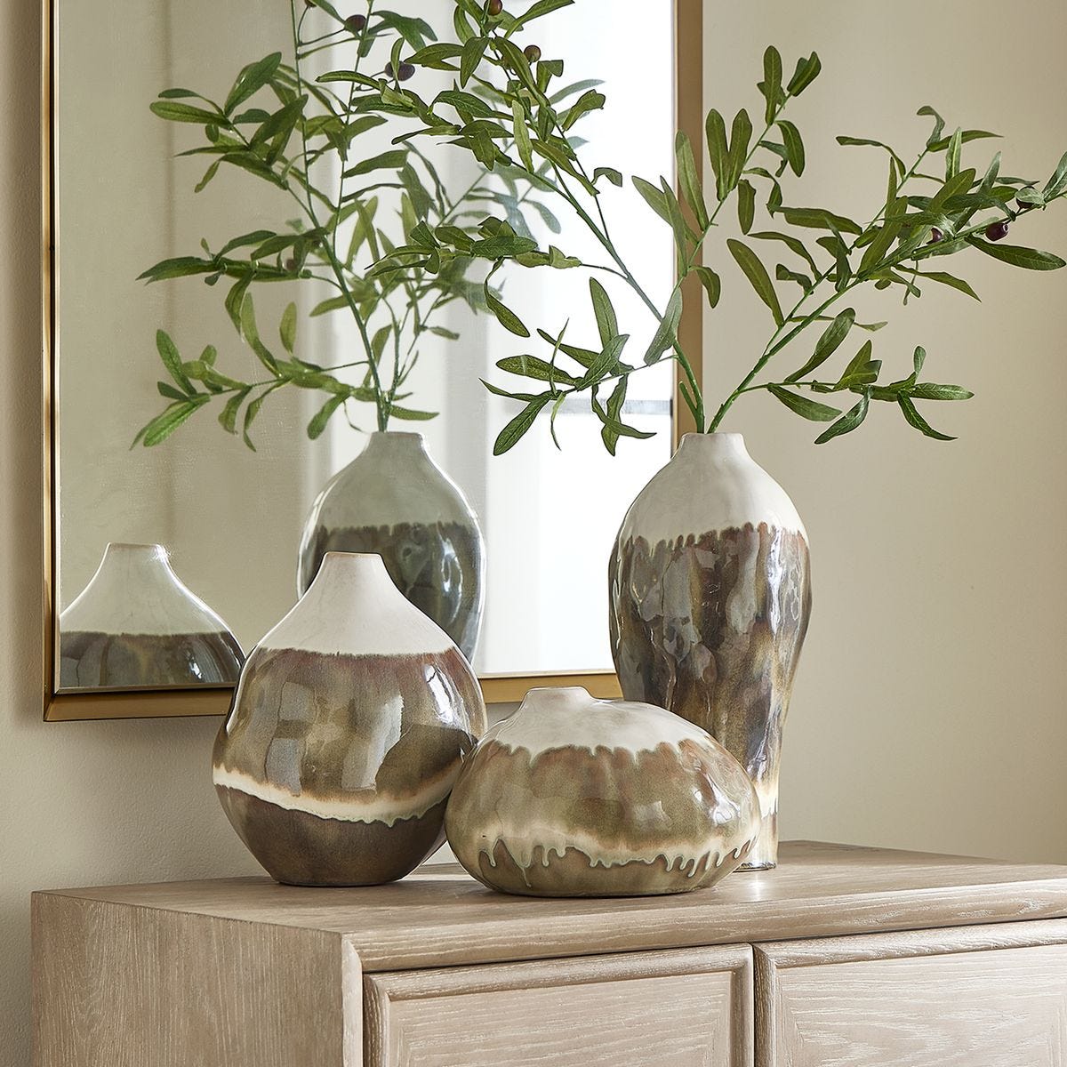 Earthflow Indoor-Outdoor Vases, S/3