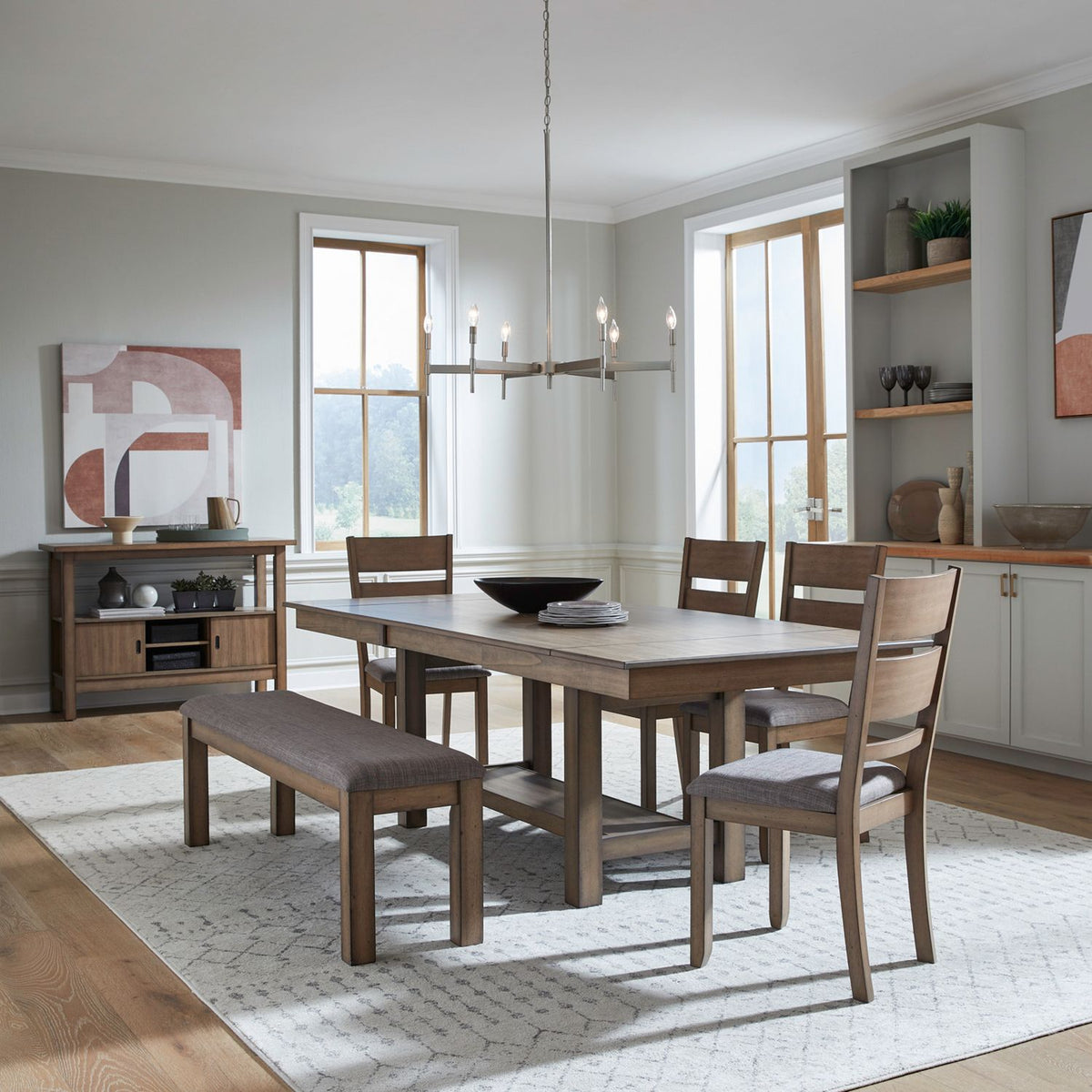182WT-CD-O6TRS - Optional 6 Piece Trestle Table Set - Liberty Furniture