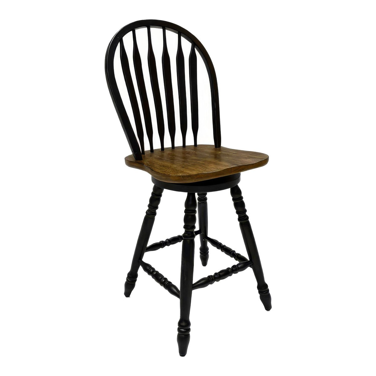 186B-B100324 - Windsor Swivel Counter Chair - Black - Liberty Furniture