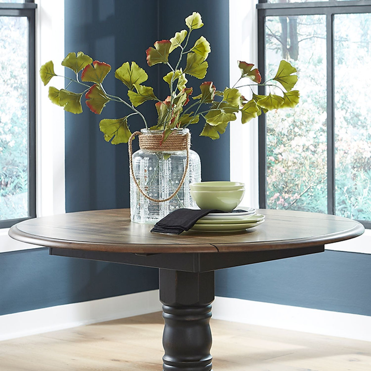 186B-T4242 - Drop Leaf Table Top- Black - Liberty Furniture