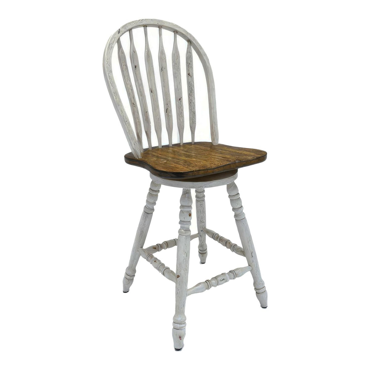 186W-B100324 - Windsor Swivel Counter Chair - White - Liberty Furniture