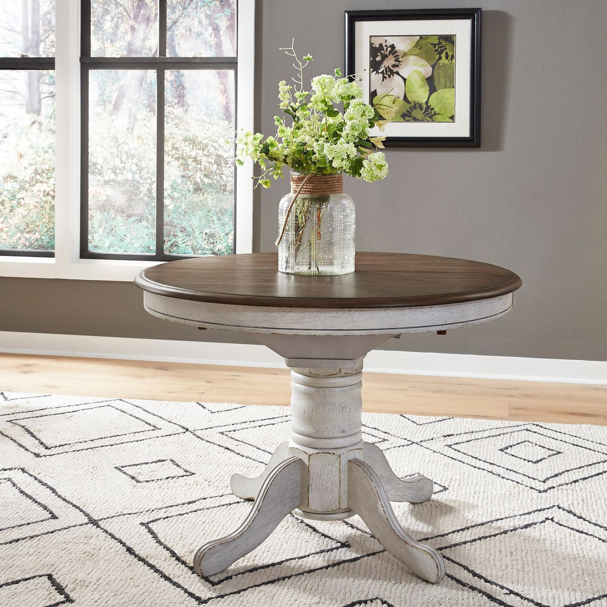186W-CD-PED - Pedestal Table Set- White - Liberty Furniture