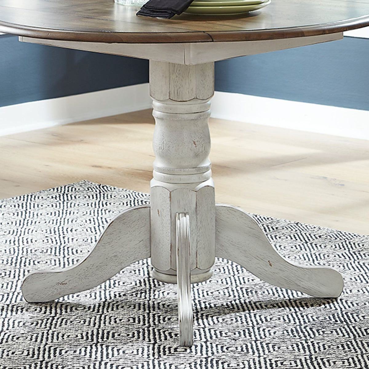 186W-P4242 - Drop Leaf Table Base- White - Liberty Furniture