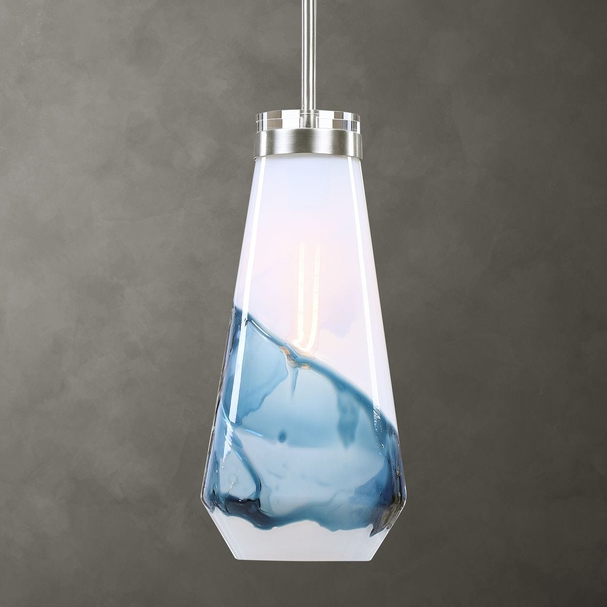 Windswept Blue & White, 1 Lt  Mini Pendant