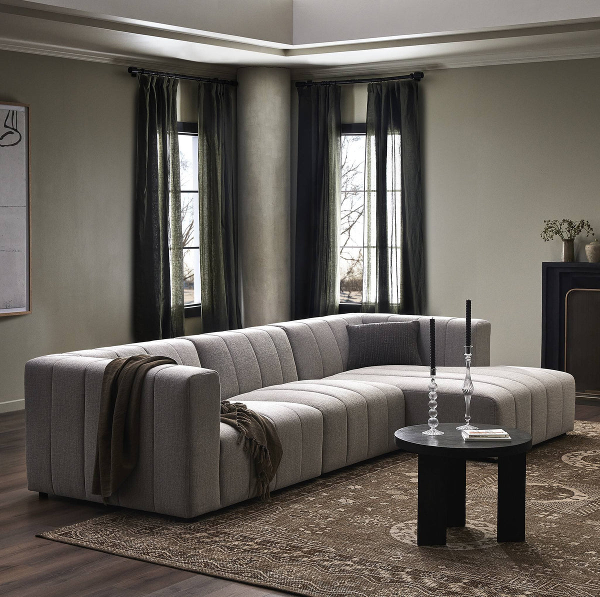 Langham Channeled 3pc Sectional-Raf Chaise