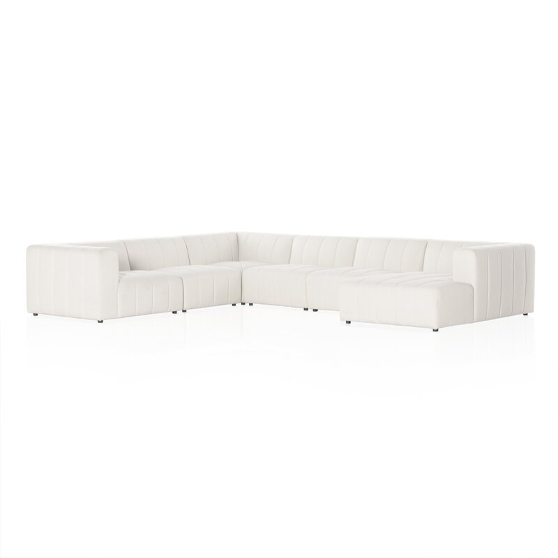 Langham Channeled 6 Pc Sectional W/ Raf Chaise