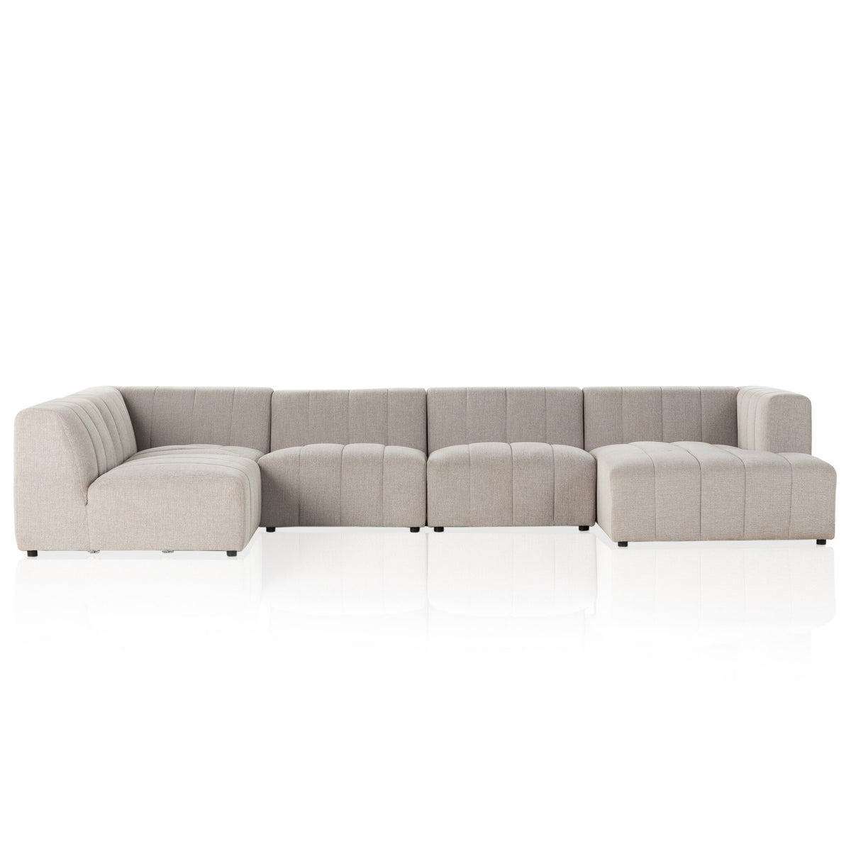 Langham Channeled 5 Pc Sectional W/ Raf Chaise