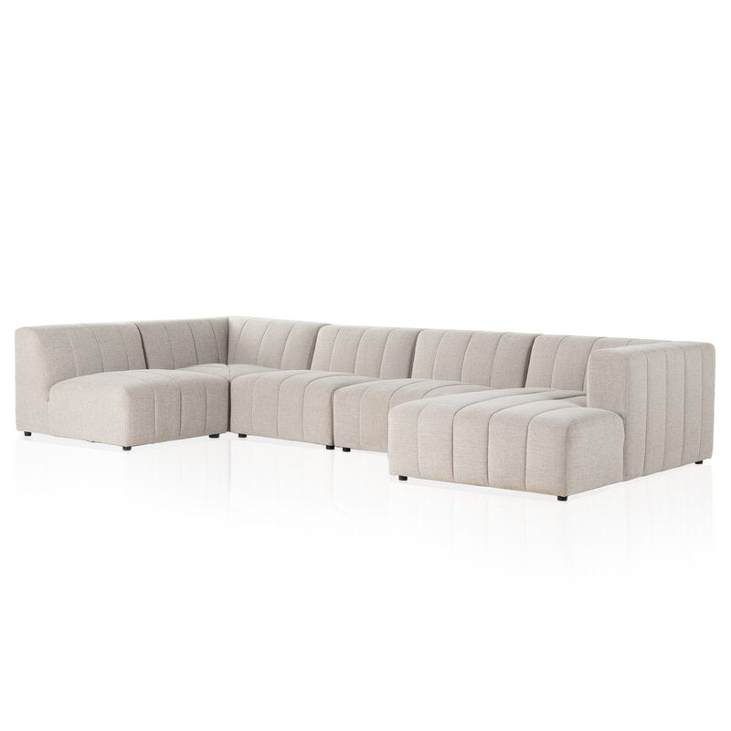 Langham Channeled 5 Pc Sectional W/ Raf Chaise
