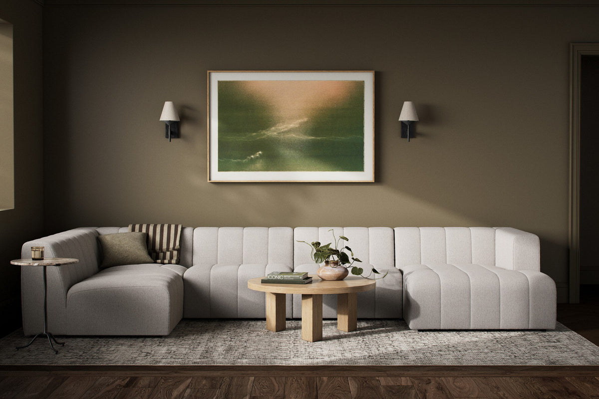 Langham Channeled 5 Pc Sectional W/ Raf Chaise