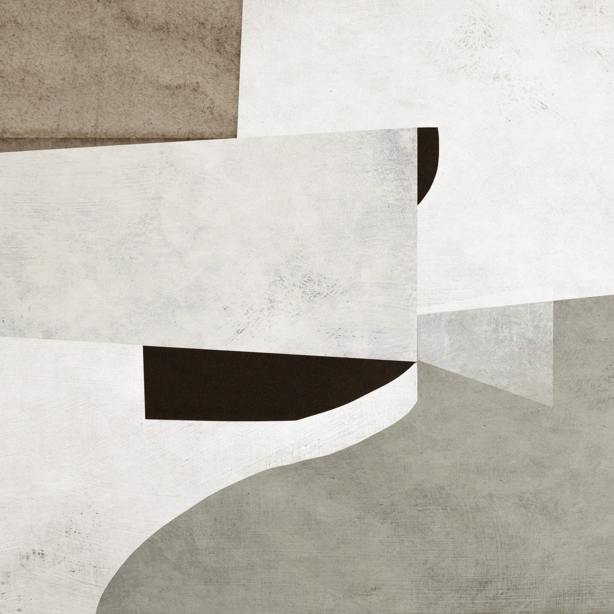 a white and brown abstract art