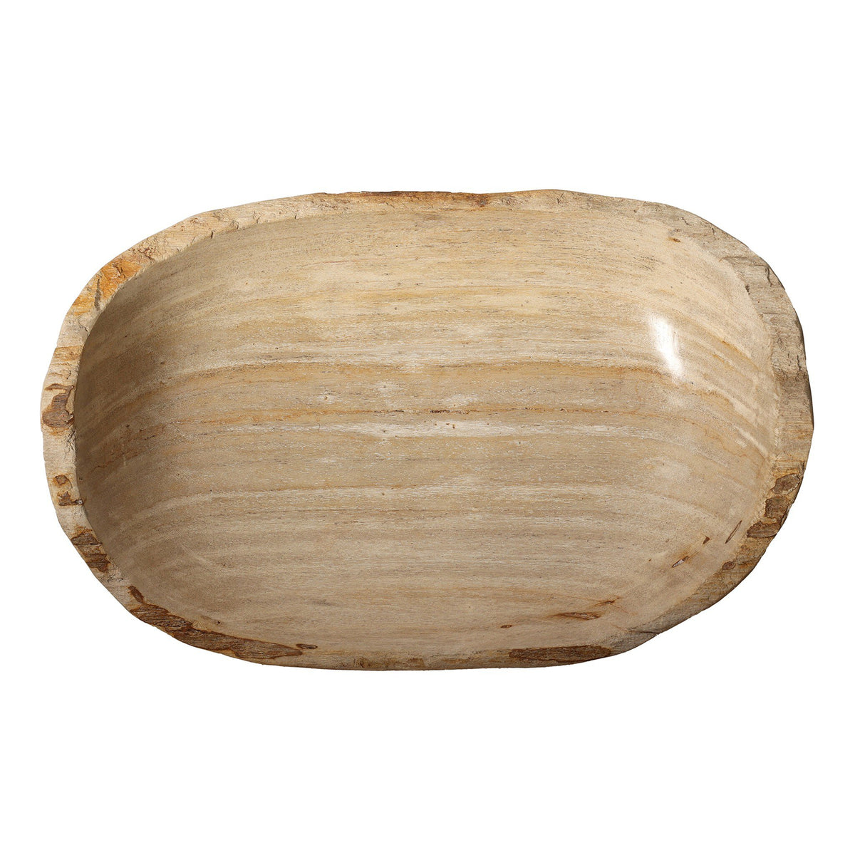 Oval Petrified Wood Bowl