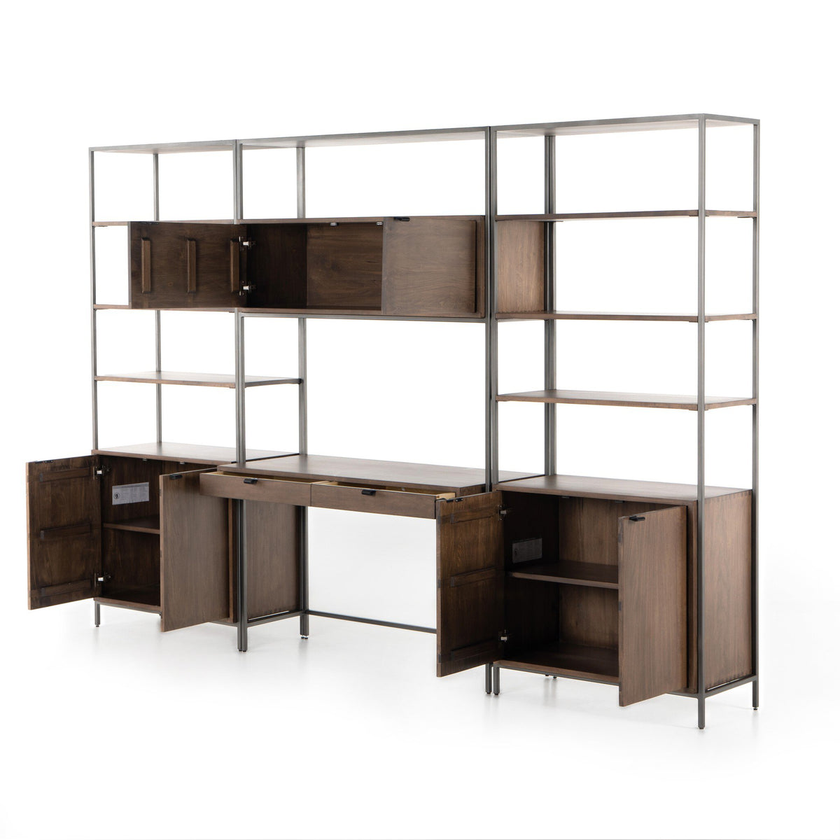 Trey Modular Wall-2pc Bookcase-Desk