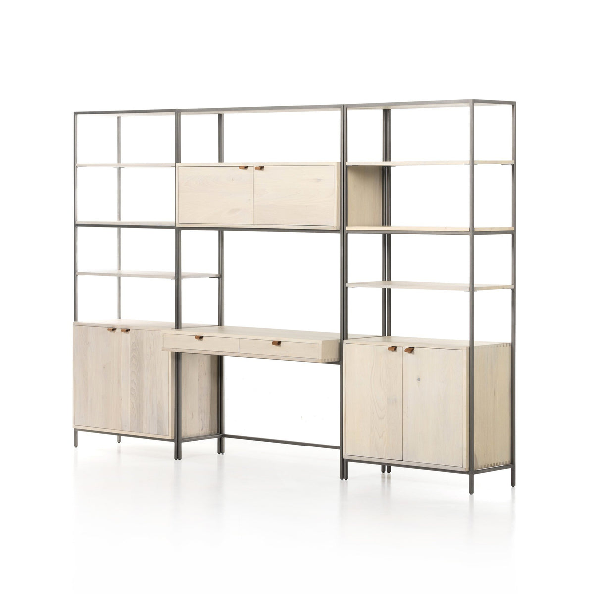 Trey Modular Wall-2pc Bookcase-Desk