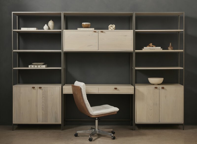 Trey Modular Wall-2pc Bookcase-Desk