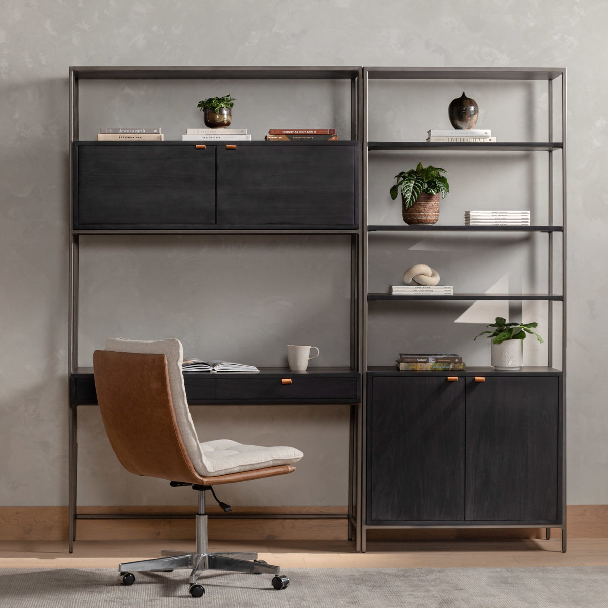 Trey Modular Wall-Bookcase-Desk