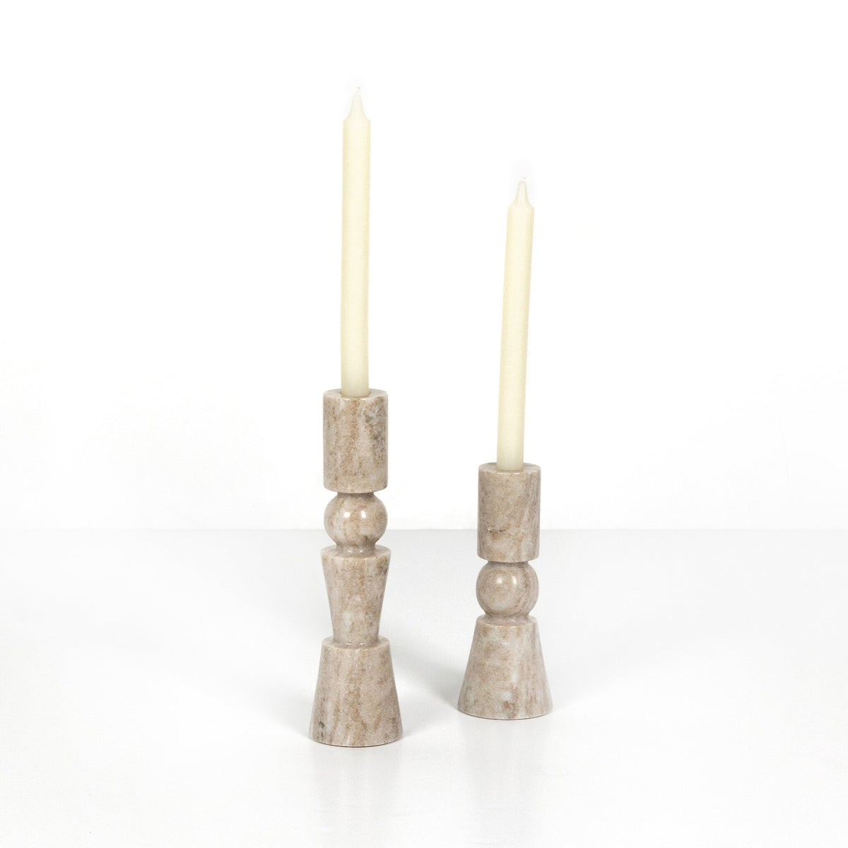 Rosette Taper Candlesticks, Set Of 2